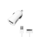 Автомобильное зарядное устройство для Apple (30 pin) - 1A - Deppa MFI - White