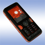Корпус для Sony Ericsson W610 Black-Orange - High Copy