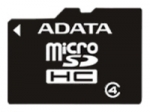 Карта памяти Micro SD HC - ADATA - Class 4 - 16GB