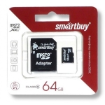 Карта памяти Micro SDXC - SmartBuy - Class 10 - 64GB