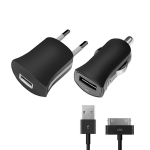 Комплект зарядных устройств для Apple (30 pin) - 1A - Deppa MFI - Black