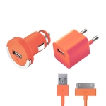 Комплект зарядных устройств для Apple (30 pin) - 1A - Deppa - Orange