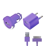 Комплект зарядных устройств для Apple (30 pin) - 1A - Deppa - Violet