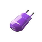Универсальное сетевое зарядное устройство с USB выходом - 1A - Deppa - Violet