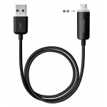 USB-кабель для подключения к компьютеру с разъемом Micro USB со световой индикацией - Deppa - Black